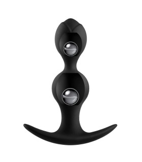 Plug Anal Silicone Noir Boule Métallique