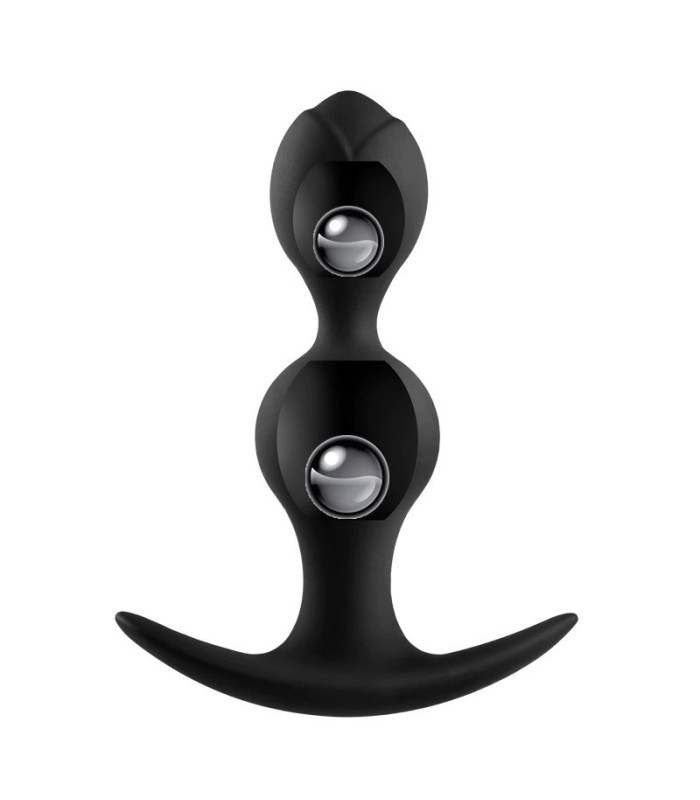 Plug Anal Silicone Noir Boule Métallique