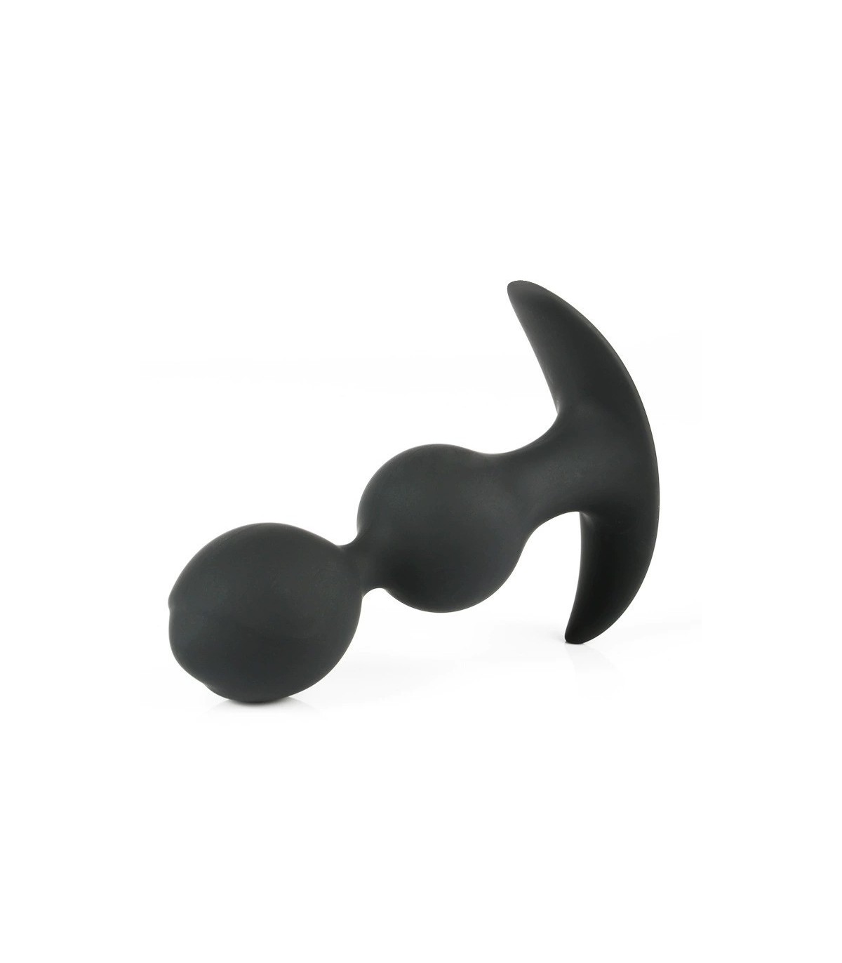 Plug Anal Silicone Noir Boule Métallique