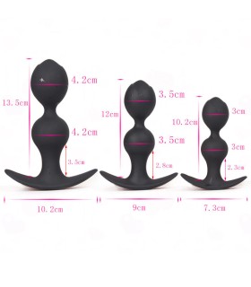 Plug Anal Silicone Noir Boule Métallique