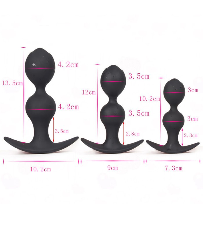 Plug Anal Silicone Noir Boule Métallique