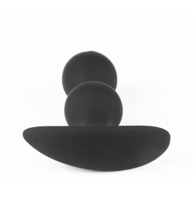 Plug Anal Silicone Noir Boule Métallique