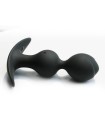 Plug Anal Silicone Noir Boule Métallique