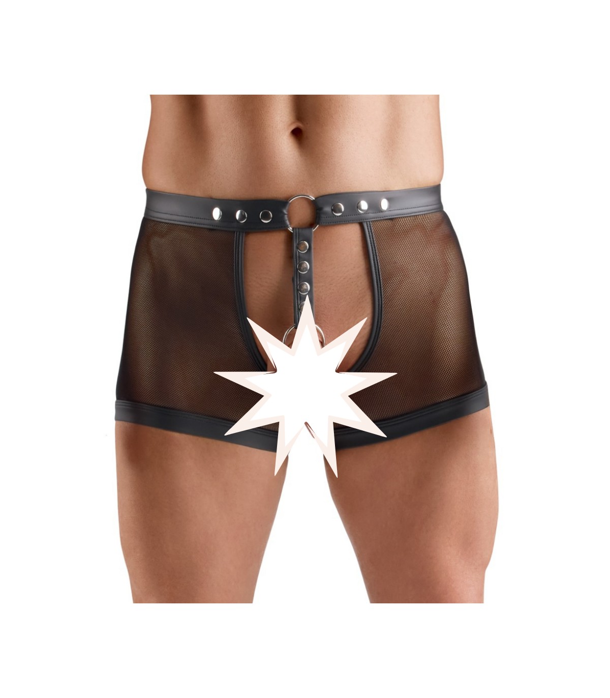 Boxer Résille Ouvert avec Cockring Svenjoyment