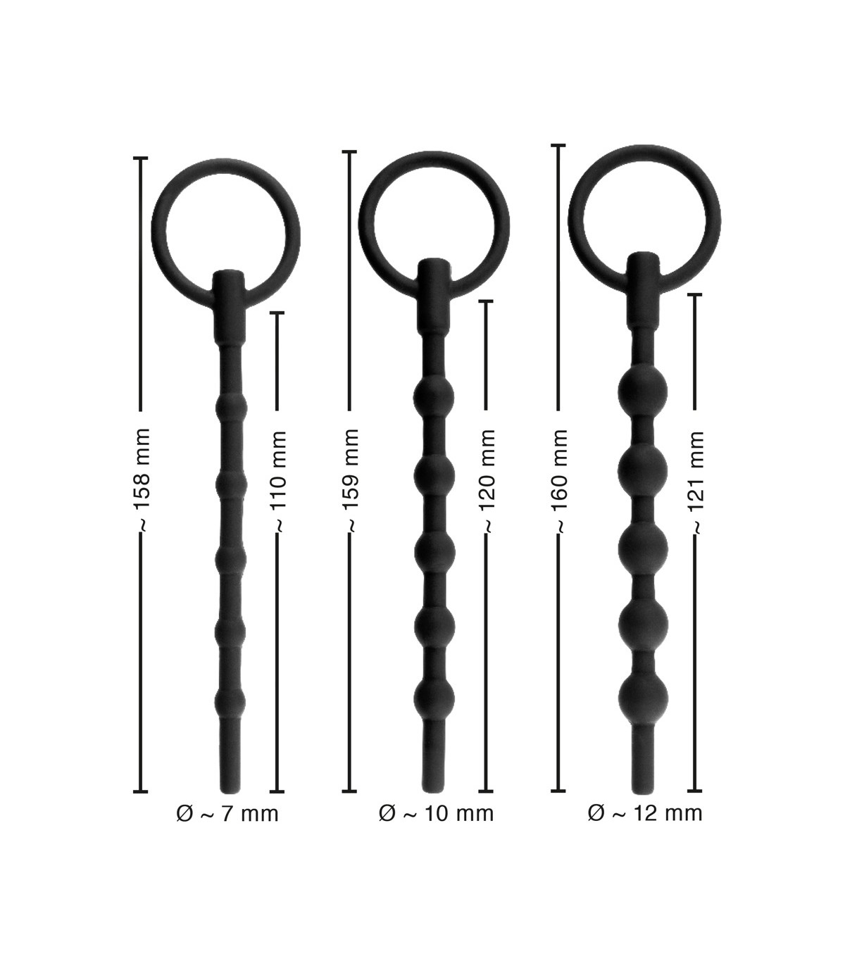 Set 3 Tiges Urétrales Silicone