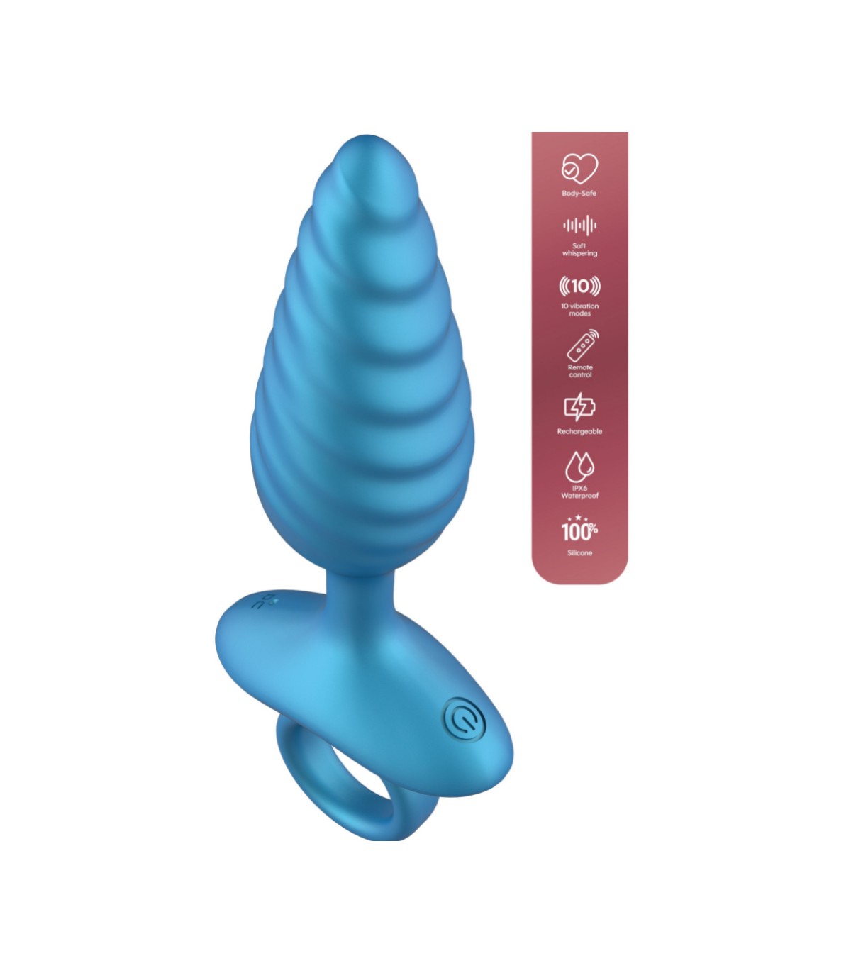 Plug Vibrant Nervuré Avec Télécommande