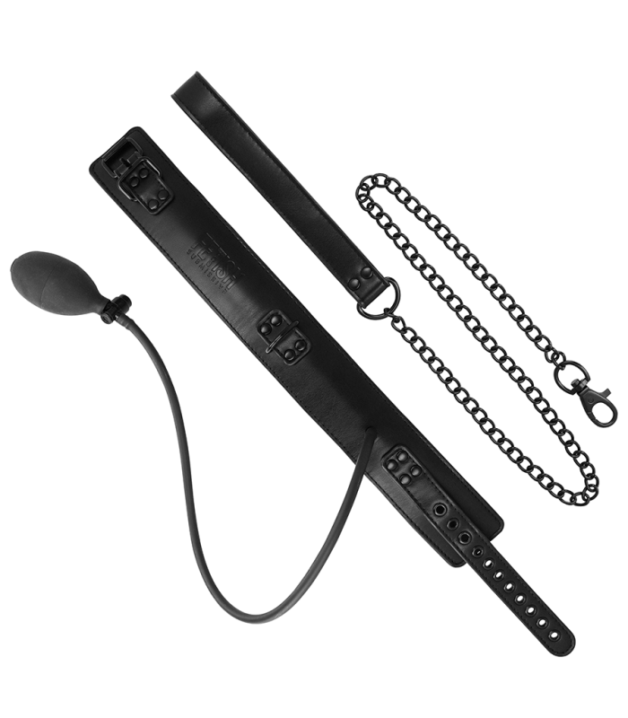 Collier BDSM gay d'Étranglement Gonflable avec Chaine
