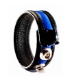 Cockring en Cuir à Pressions Bleu Black Label gay