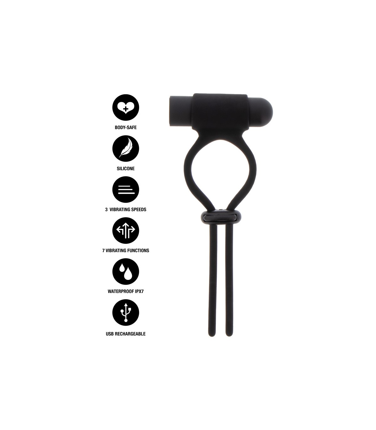 Cockring Ajustable et Vibrant Rechargeable