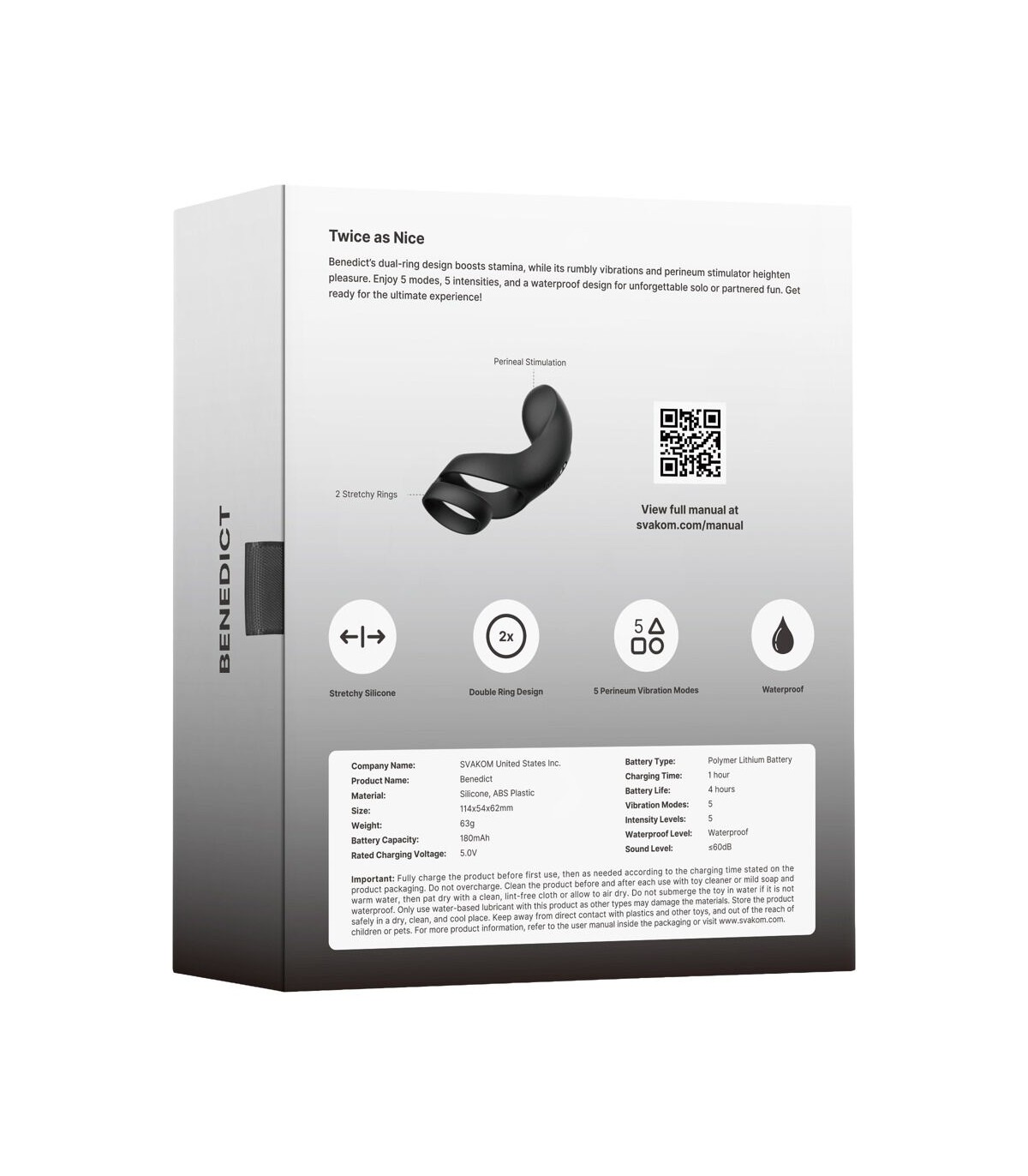 Cockring Vibrant Stimulateur Périnée Benedict