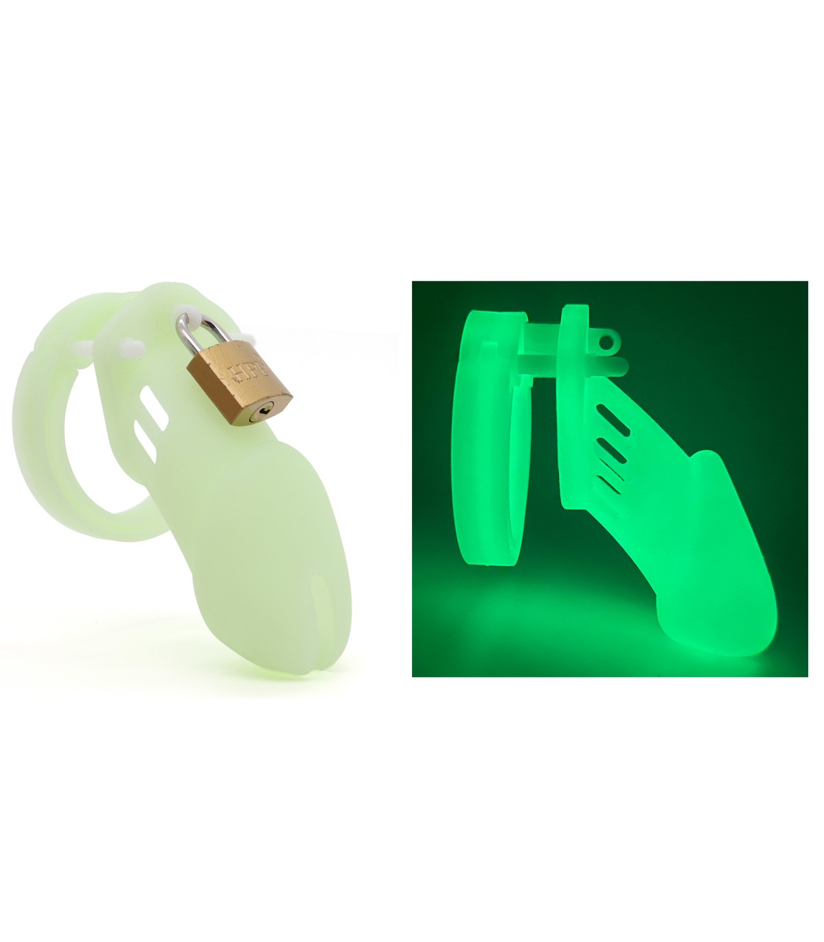 Cage de Chasteté Silicone Phosphroscente