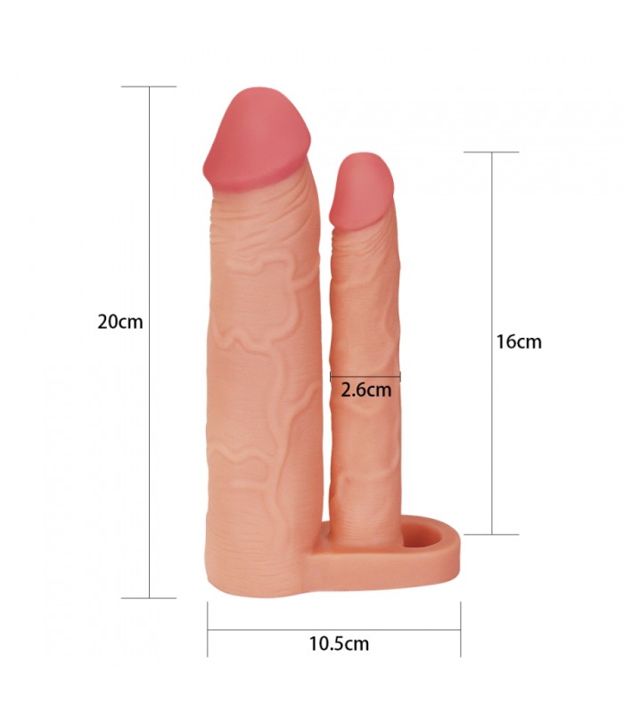 Gaine Double Pénis X-Tender 18x4cm