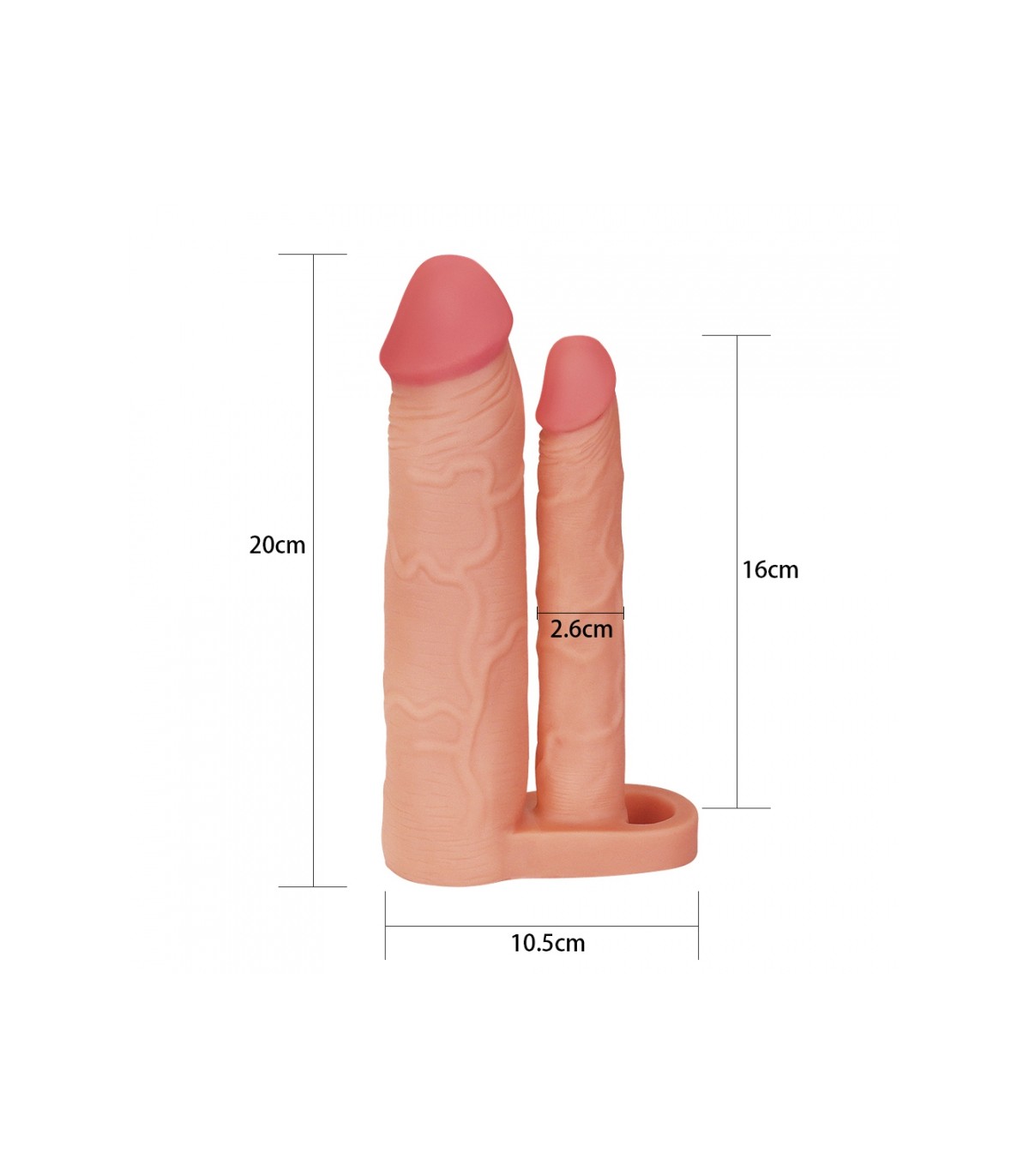 Gaine Double Pénis X-Tender 18x4cm