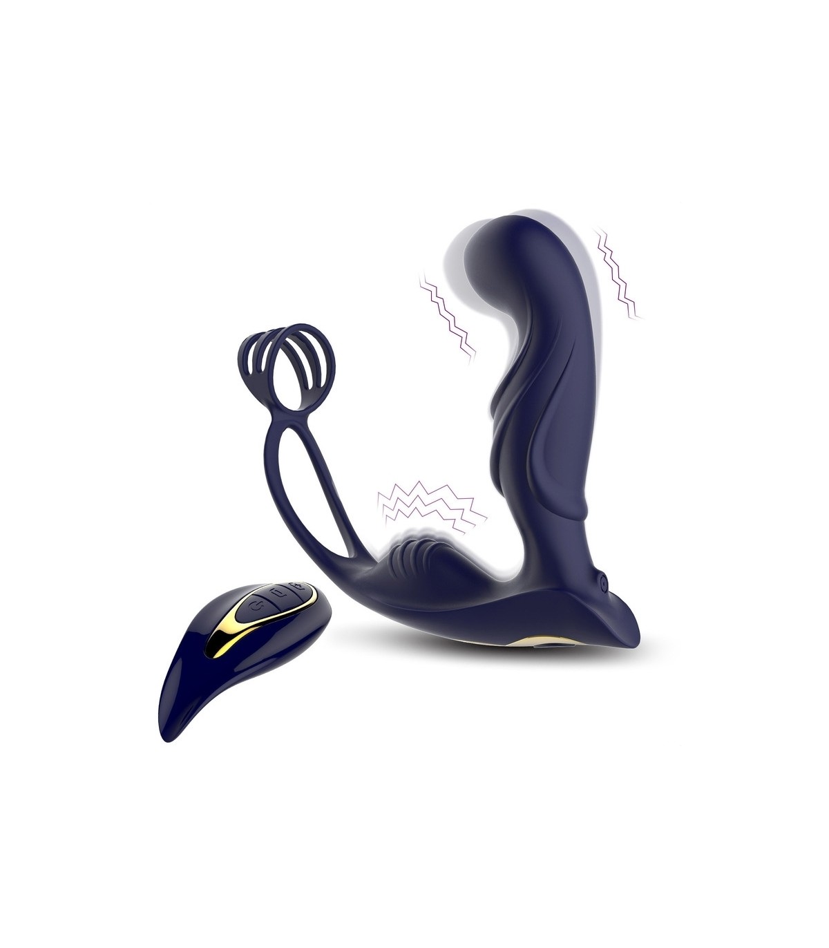 Stimulateur de Prostate Vibrant Cockring Bleu