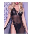 Nuisette sexy longue avec fentes latérales