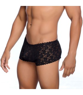 Boxer Sexy en Dentelle Noir Mob