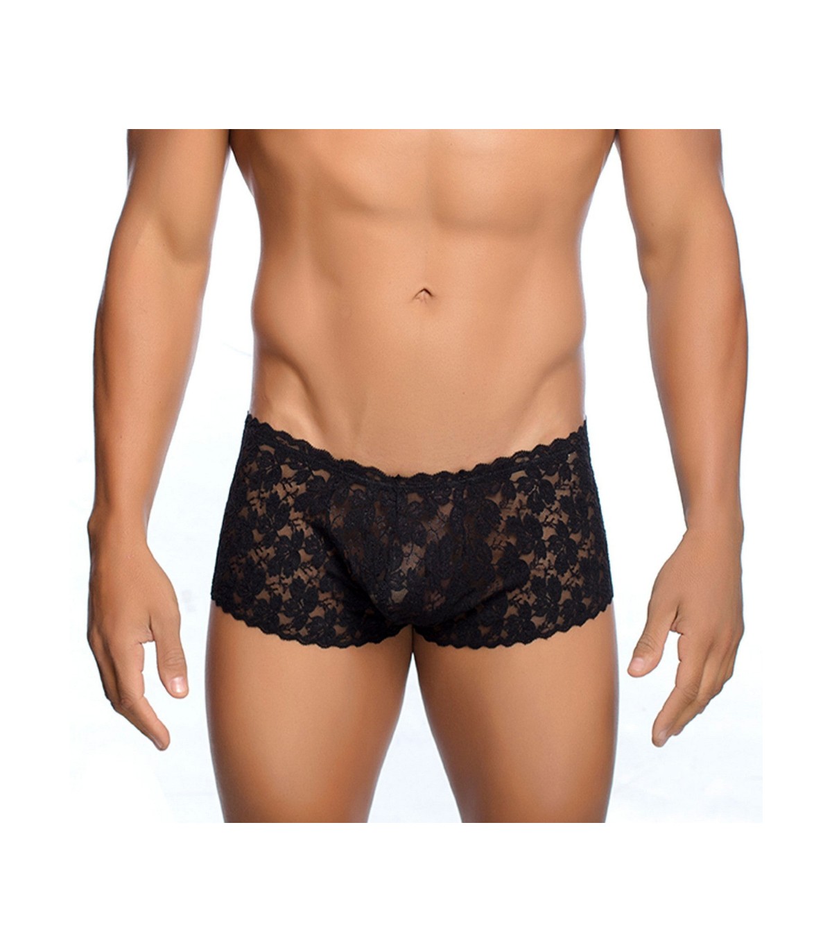 Boxer Sexy en Dentelle Noir Mob