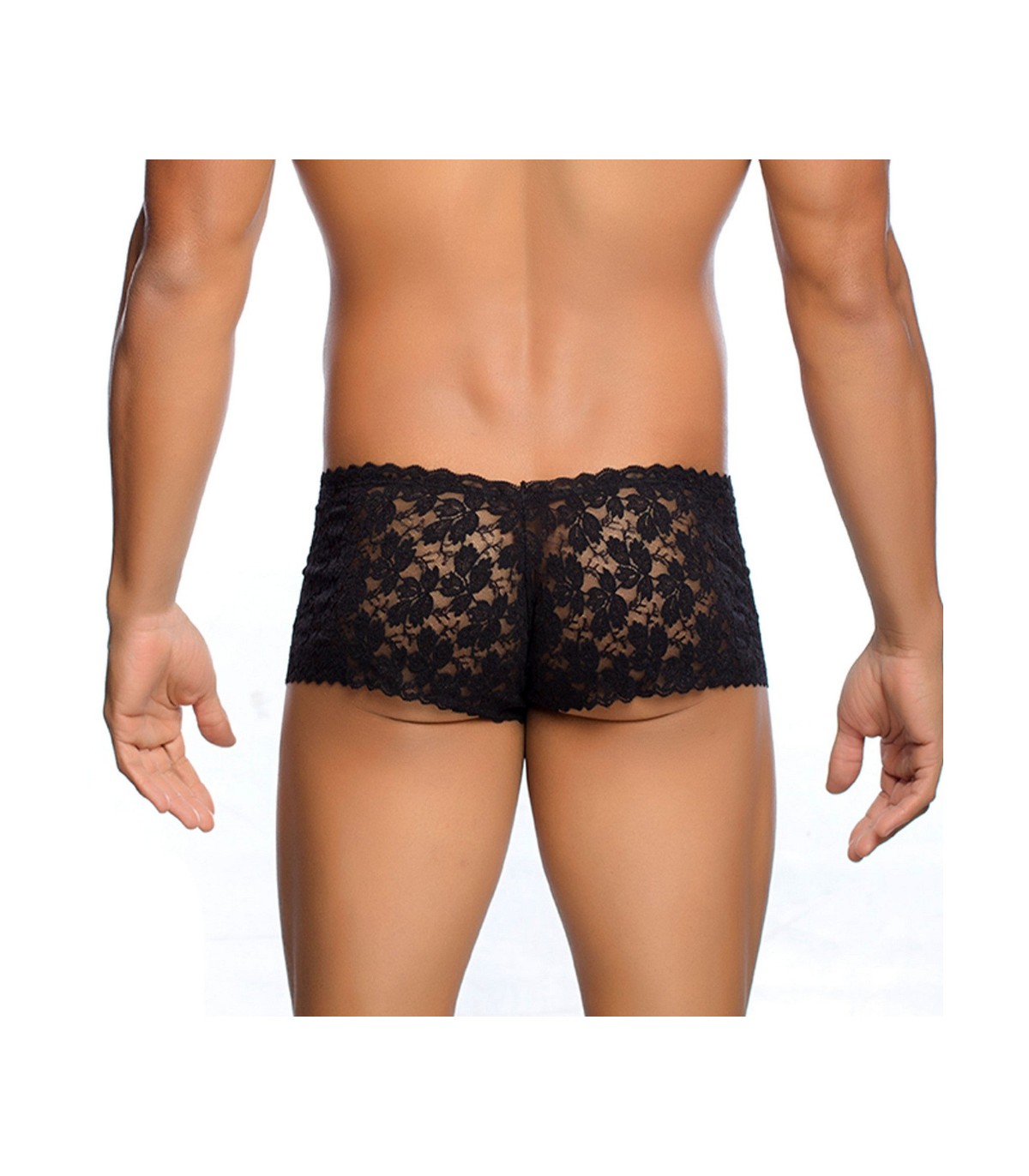 Boxer Sexy en Dentelle Noir Mob