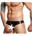 Jockstrap Faux Cuir avec Cockring Noir