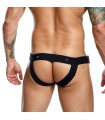 Jockstrap Faux Cuir avec Cockring Noir