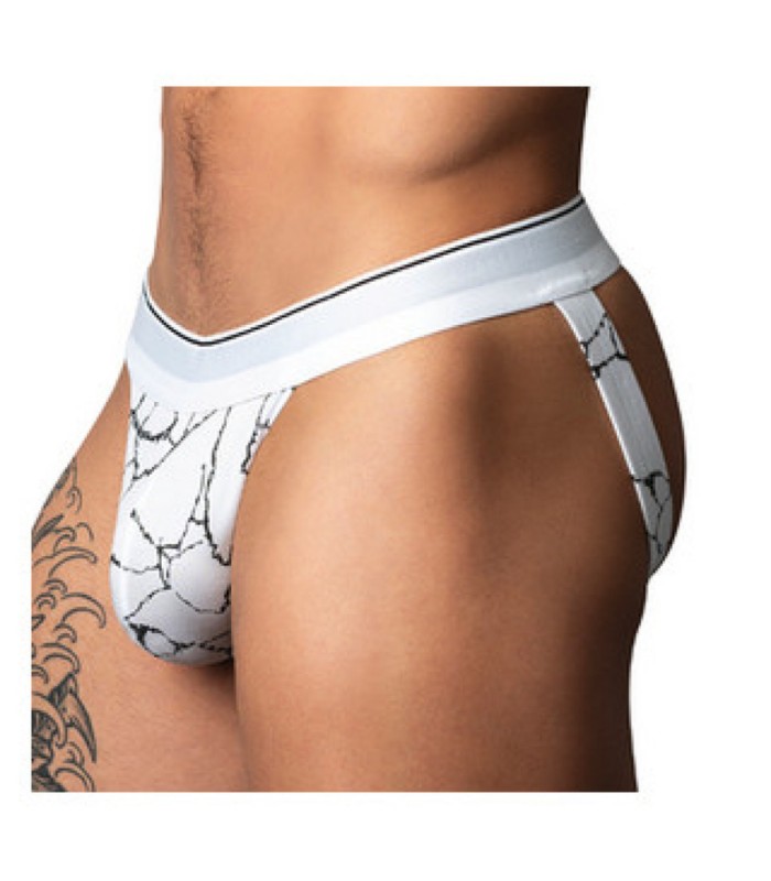 Jockstrap Blanc Marbré Soo Cumfy
