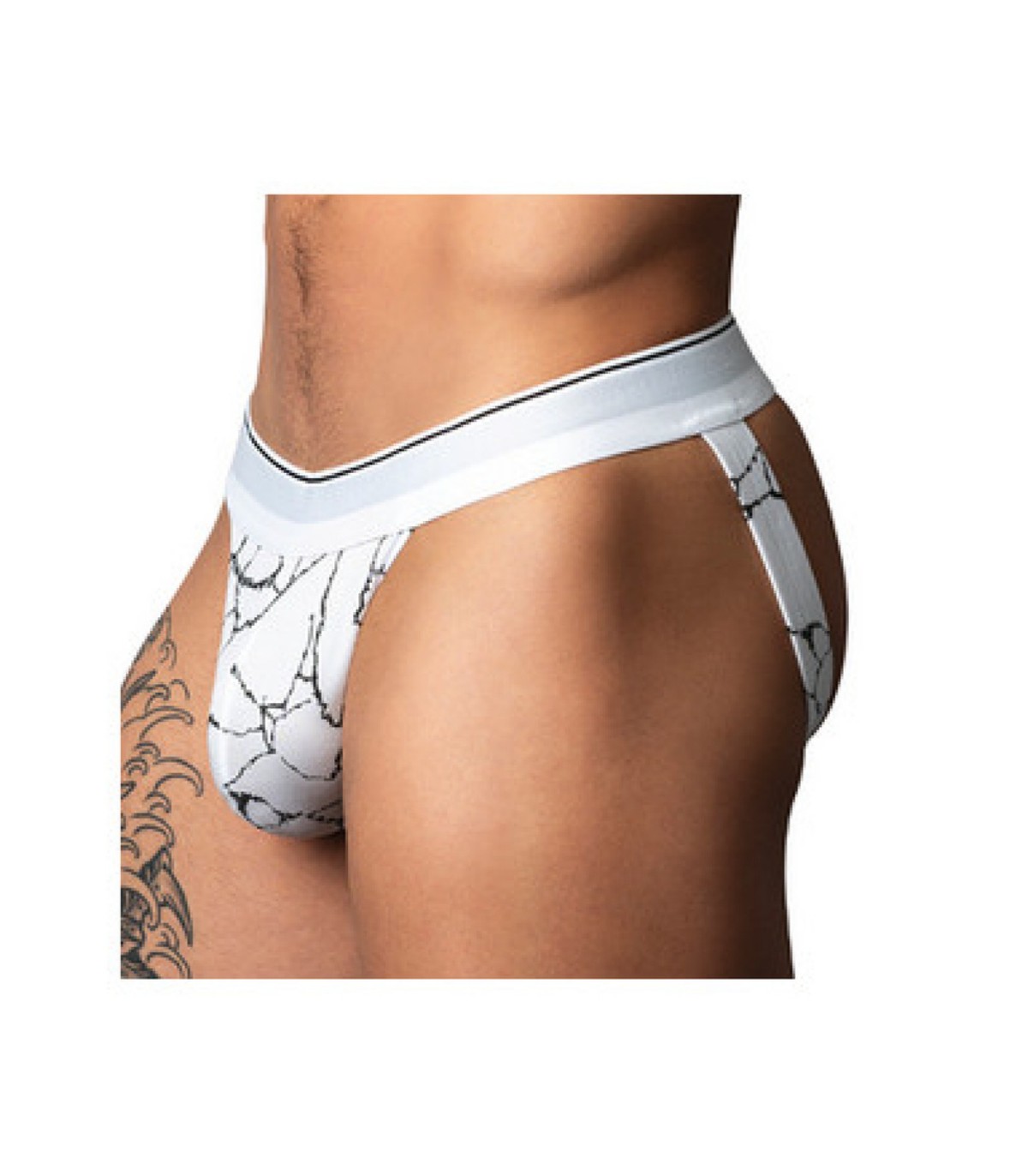 Jockstrap Blanc Marbré Soo Cumfy