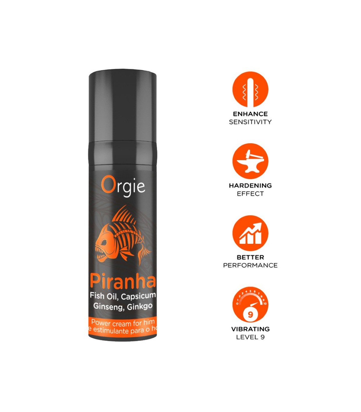 Crème Stimulante  à Effets Orgie Piranha