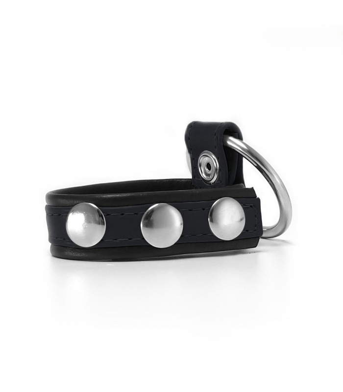 Cockstrap Cuir avec Anneau Pénien en Métal