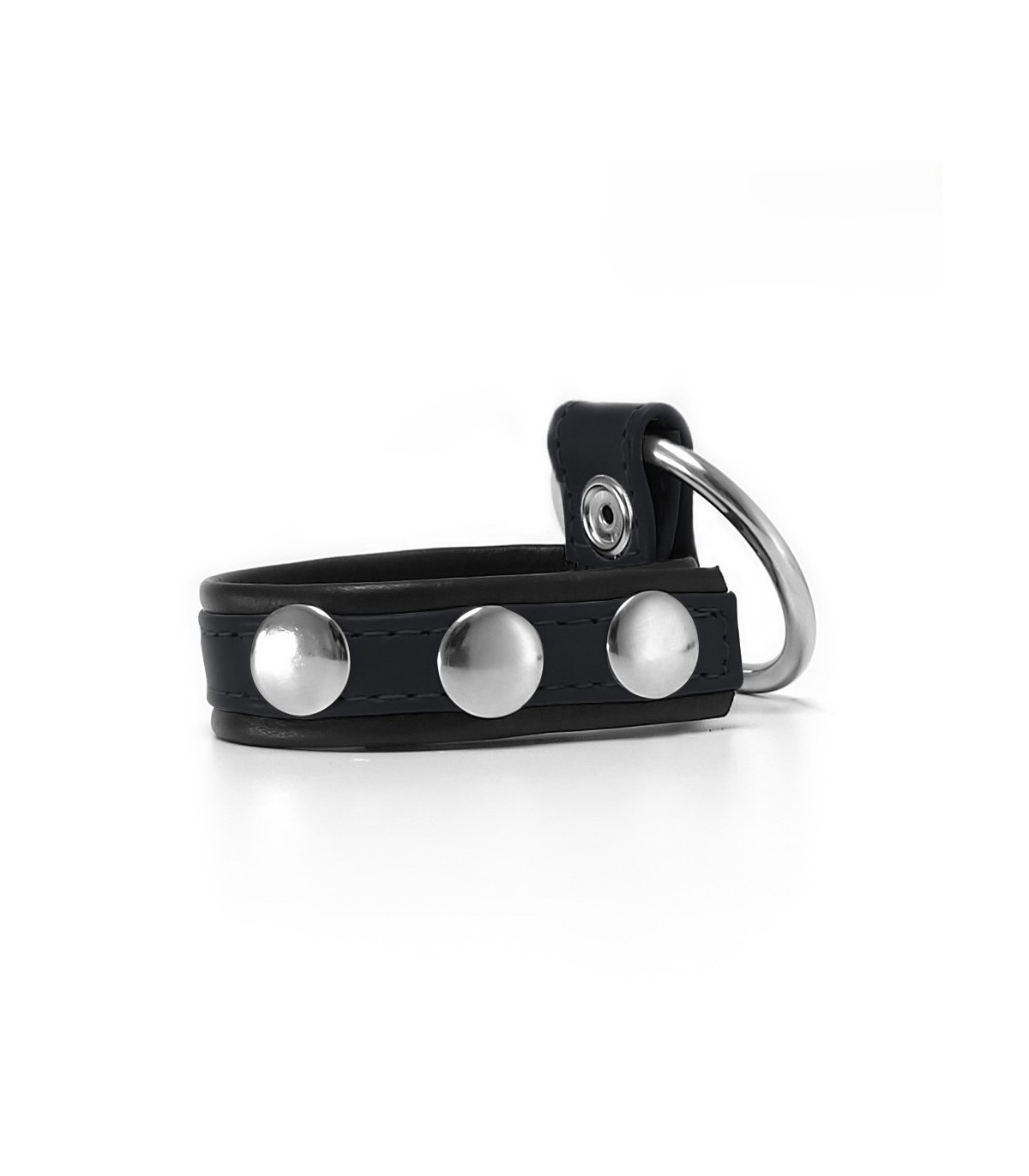 Cockstrap Cuir avec Anneau Pénien en Métal