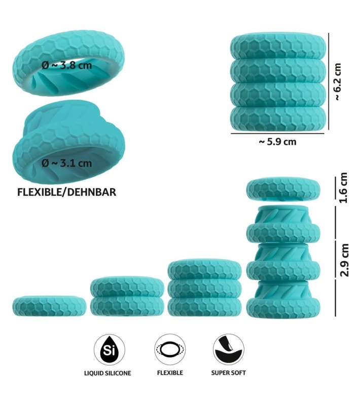 Set de 4 Anneaux pour Pénis et Testicules