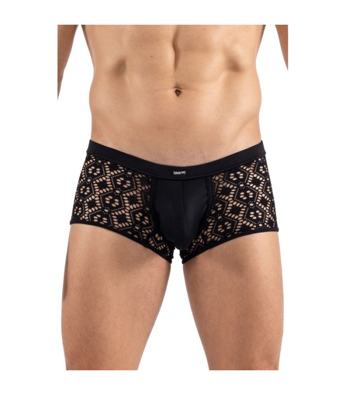 Boxer Homme Sexy Brodée Noir Look Me
