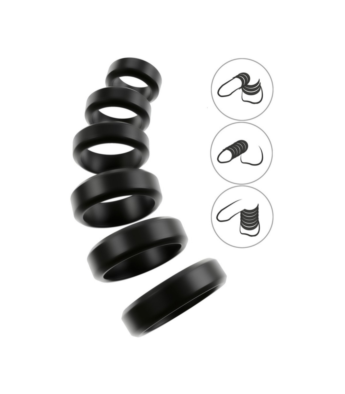 Lot de 6 Anneaux Extensible Cock & Ball