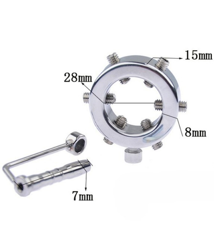 Anneau de Gland CBT avec Plug Urètre 7mm