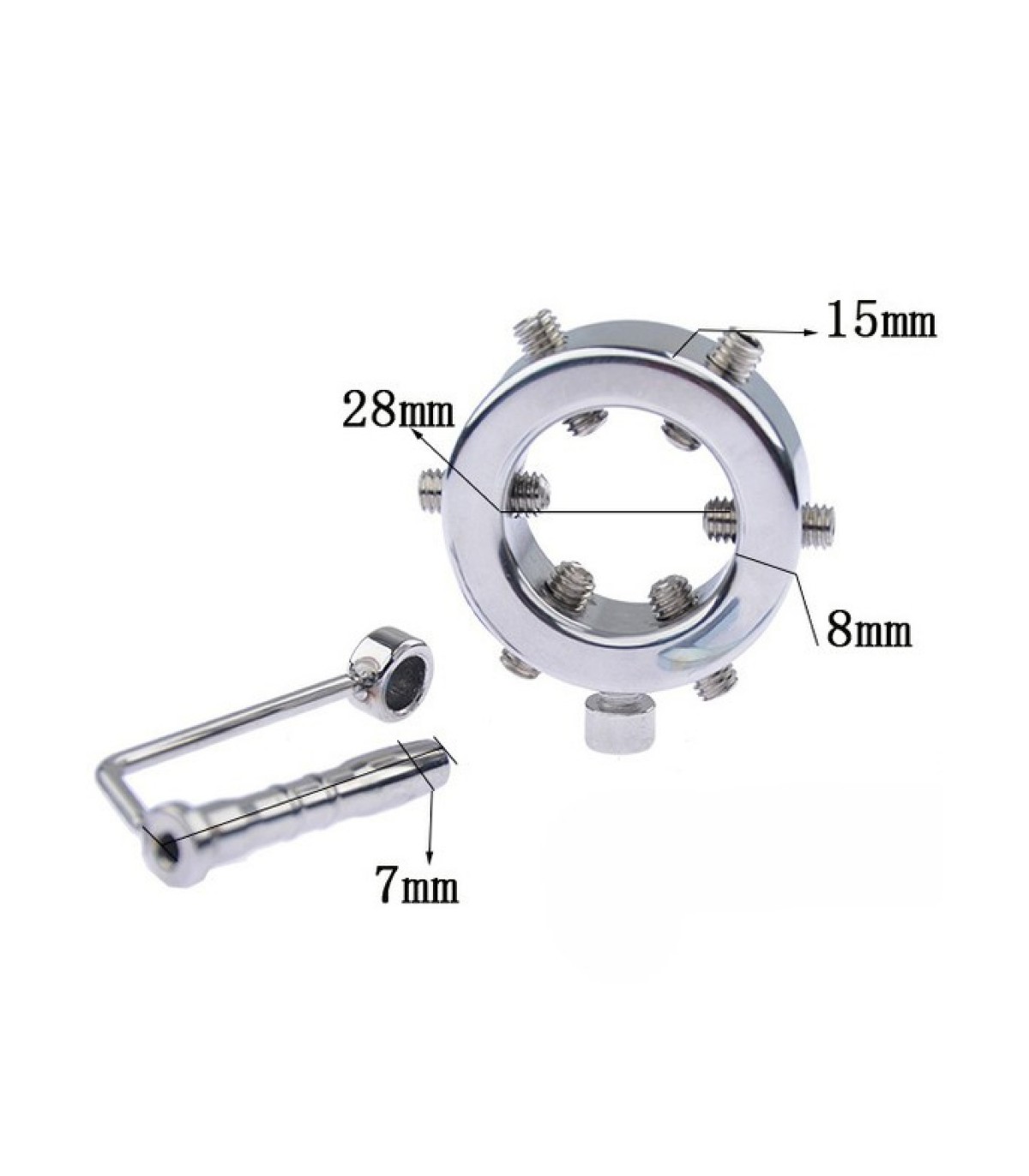 Anneau de Gland CBT avec Plug Urètre 7mm