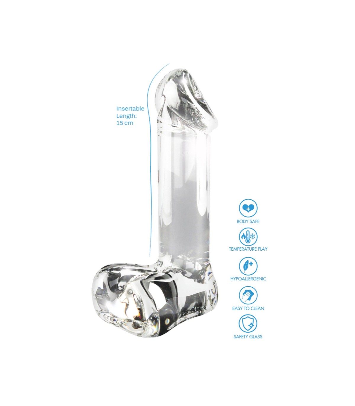 Gode Réaliste en Verre Toyjoy transparent
