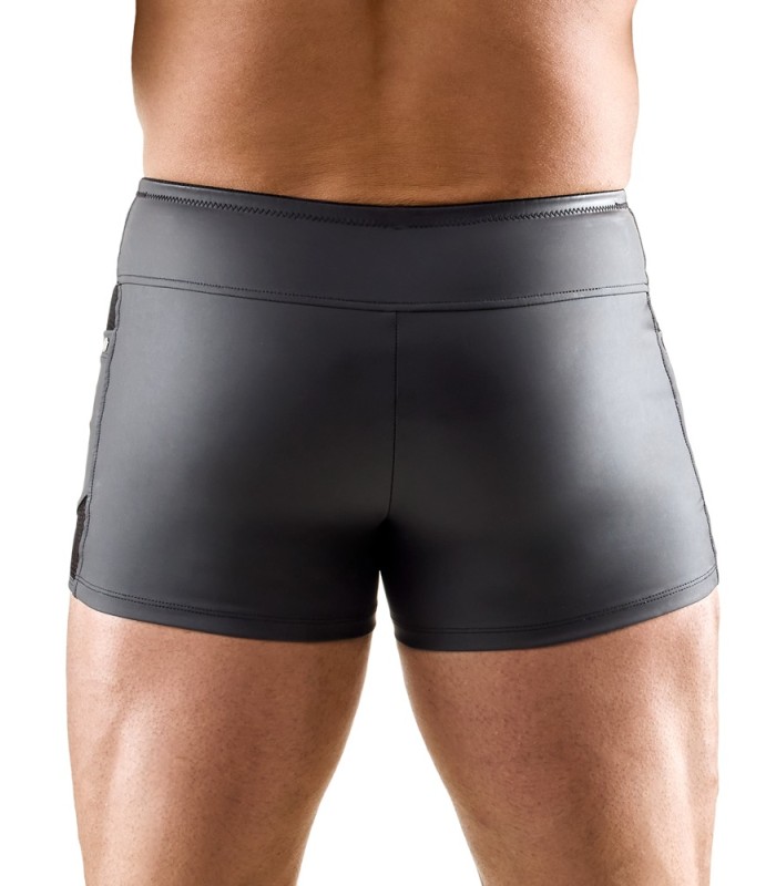 Boxer sexy Noir Mat à Boucles Pour Homme