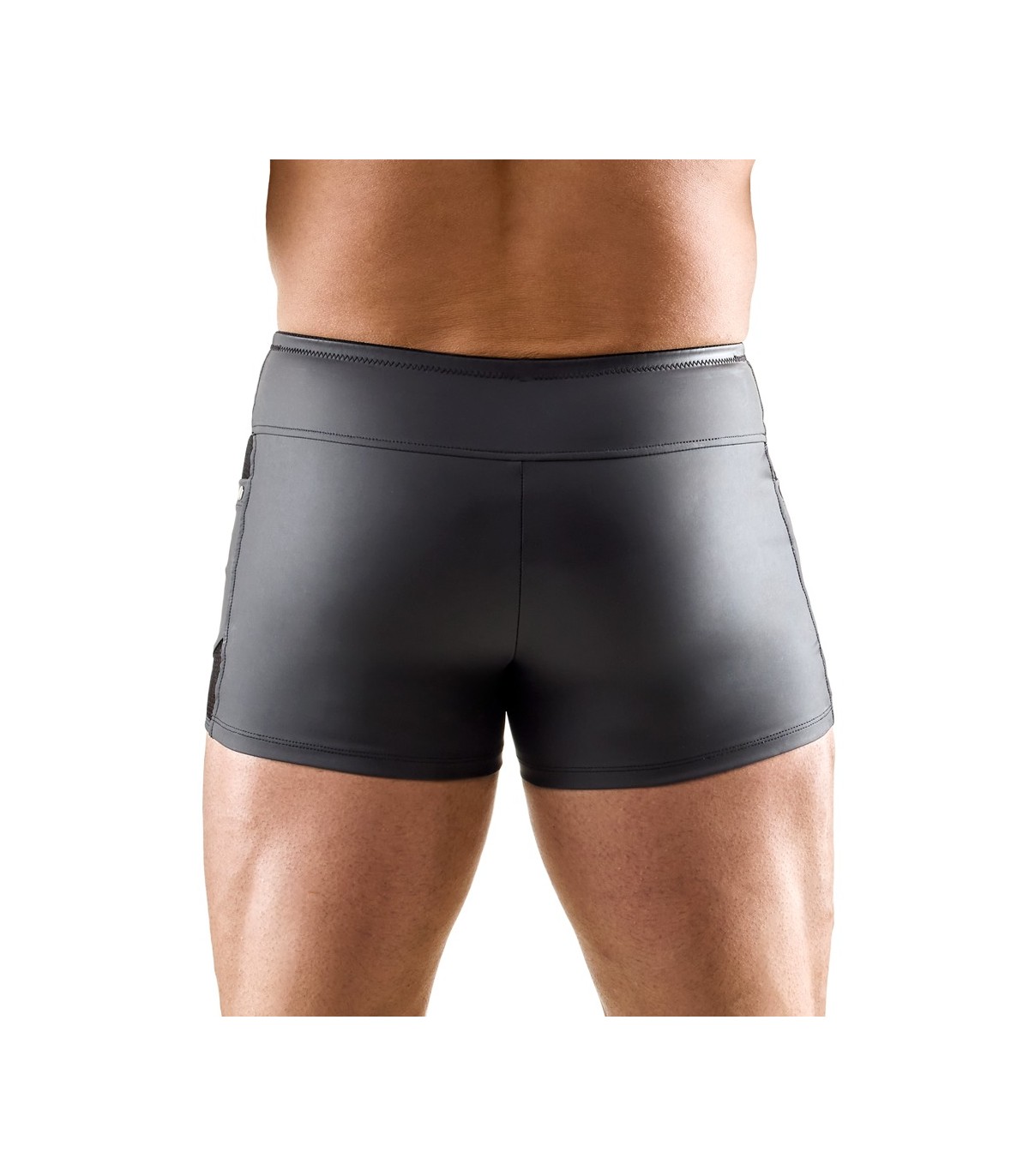 Boxer sexy Noir Mat à Boucles Pour Homme