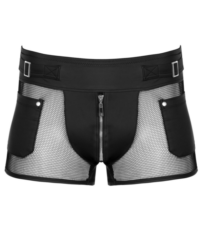 Boxer sexy Noir Mat à Boucles Pour Homme