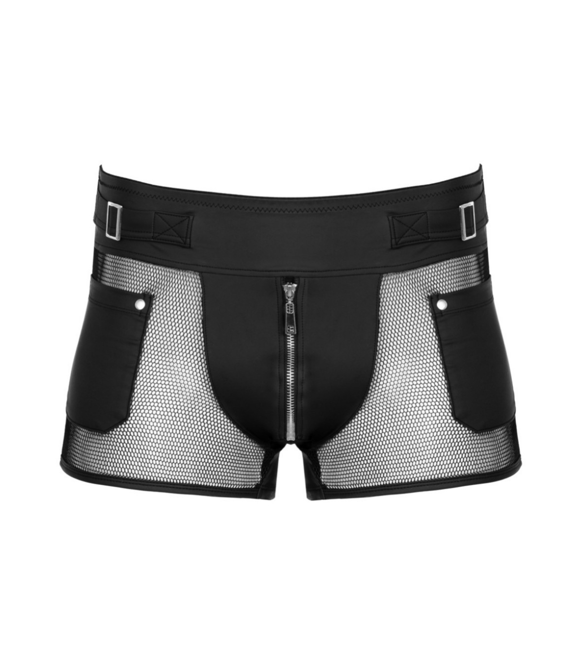 Boxer sexy Noir Mat à Boucles Pour Homme