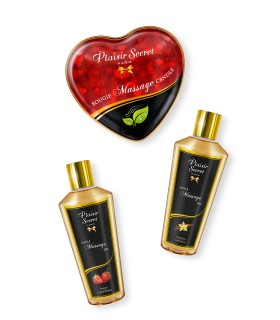 huiles de massage et bougie de massage cœur