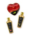huiles de massage et bougie de massage cœur