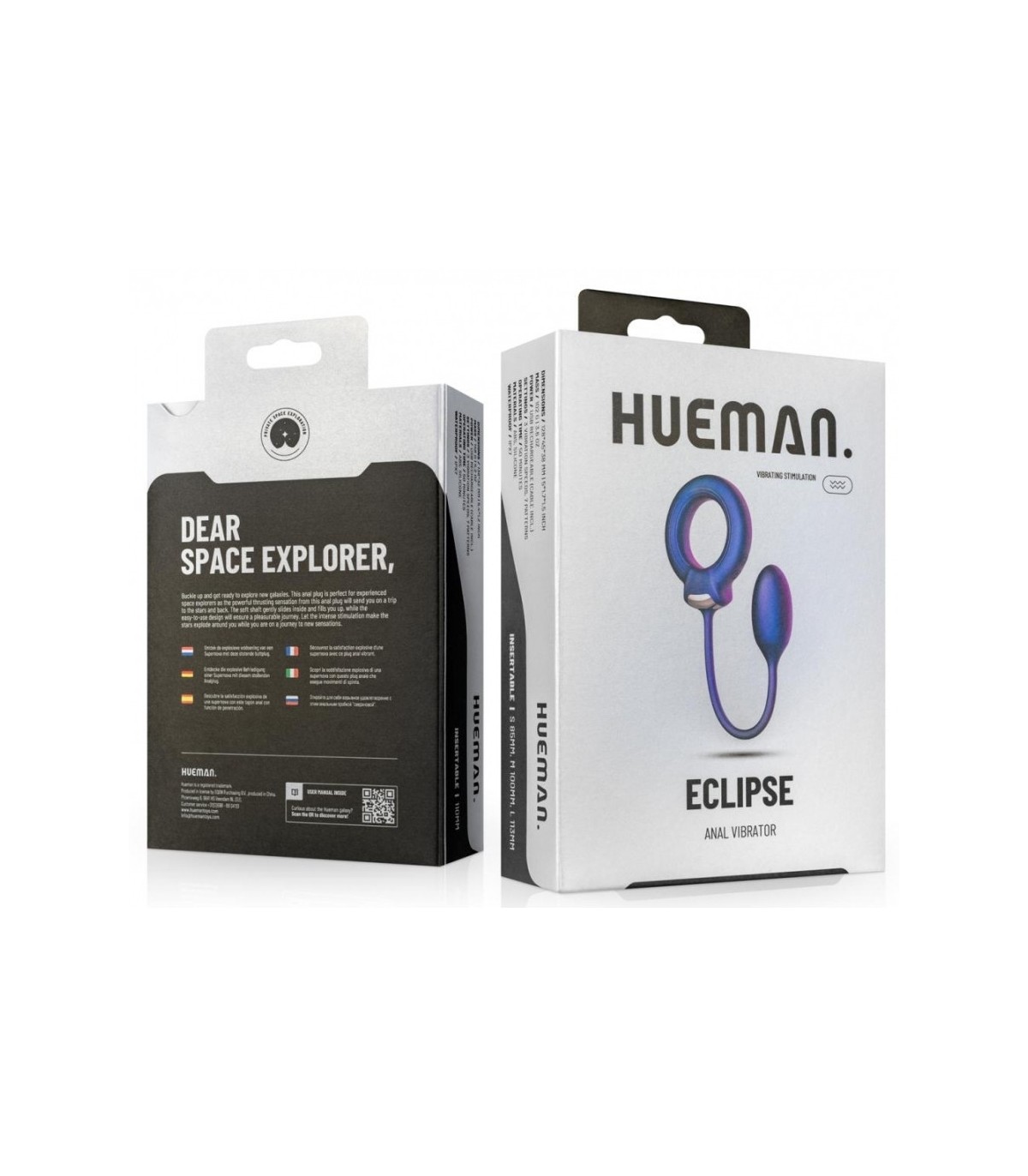 Cockring vibrant Hueman avec plug anal