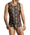 Débardeur Power Rock Anaïs for Men avec imprimé roses et crânes
