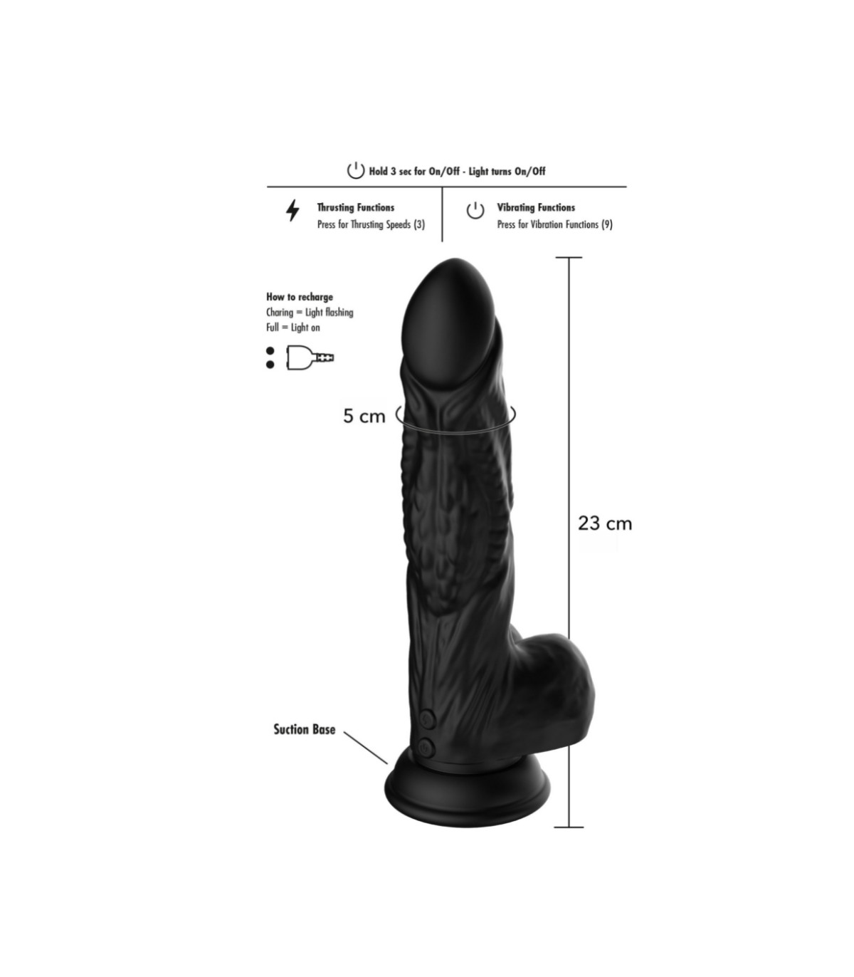Gode Monstre Silicone Vibrant Raptor 16x5cm