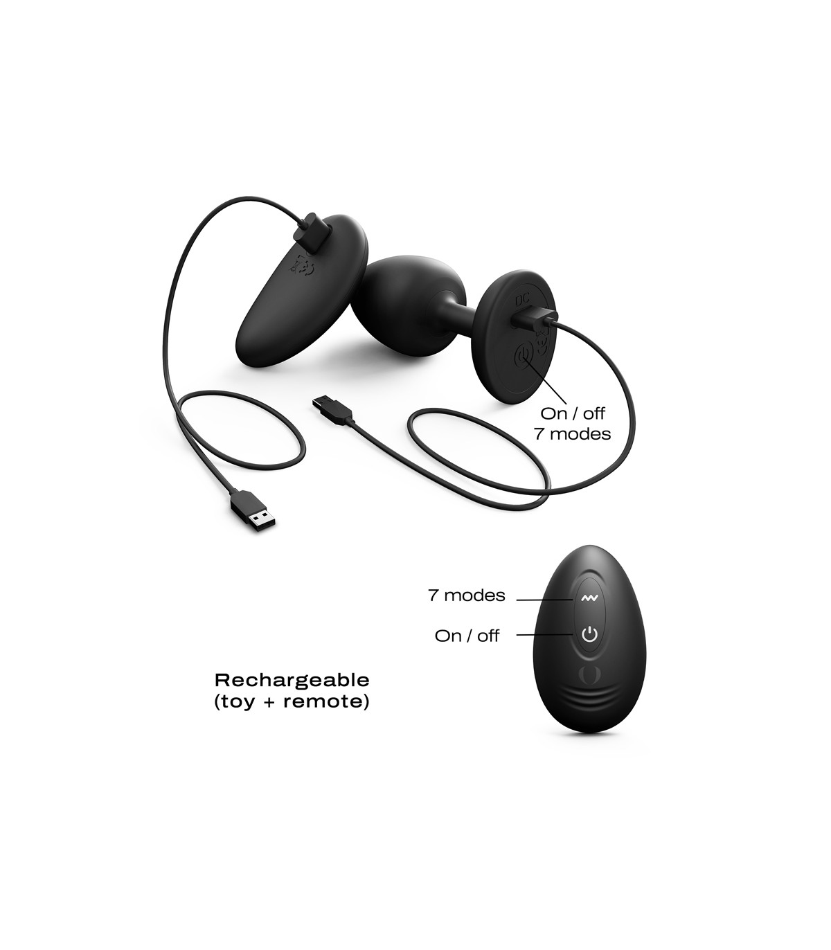 Geisha Plug Infinite M Dorcel avec télécommande et câble USB