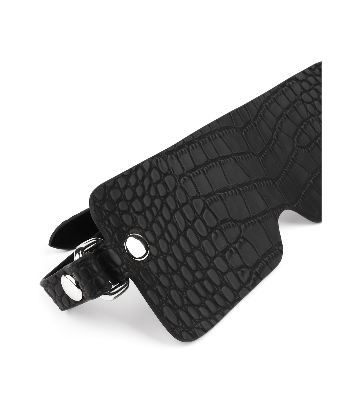 Masque cuir croco Feros pour pratiques fétichistes