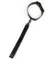 Collier cuir Avanza avec laisse courte pour jeux gays