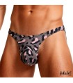 String léopard gris homme taches roses et noires
