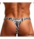 String zèbre sexy homme Jake Adalet avec coupe échancrée