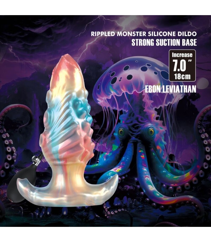 Plug Anal Gonflable Leviathan Irisé 15x6,4 cm